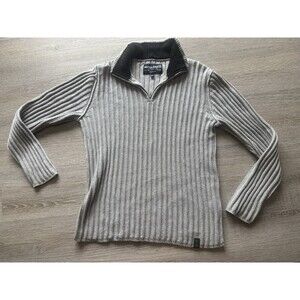 Nautica Jeans Co Mens XL Gray Pull Over Long Sleeve Sweater 1/4 Zip